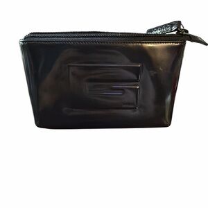 Vintage Gucci Black Patent Leather Square G Cosmetic Pouch - Tom Ford Era